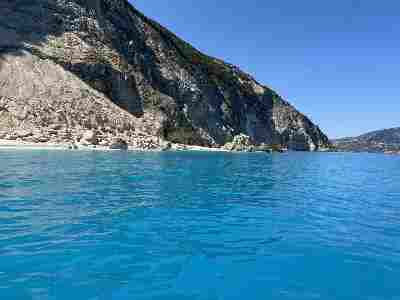 Coastline of Kefalonia seen from the sea