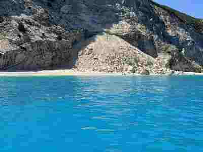Hidden beach with bright turquoise waters